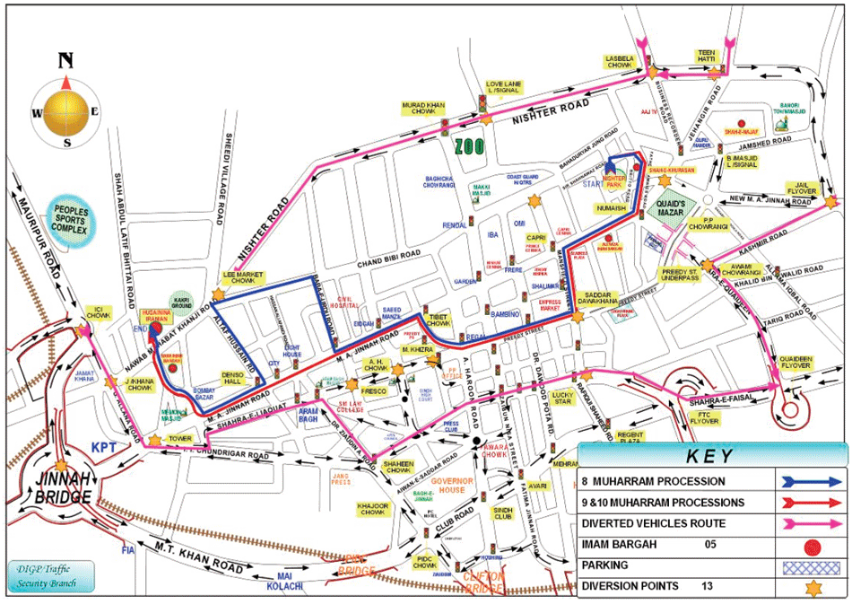 Karachi Ashura Map
